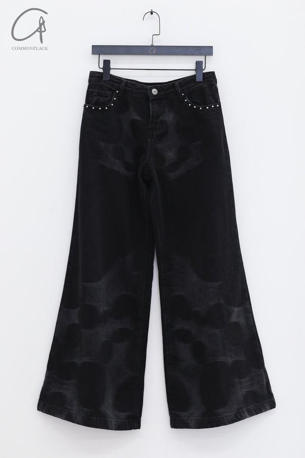 RUI printed wide leg jeans RSS24WV20 black